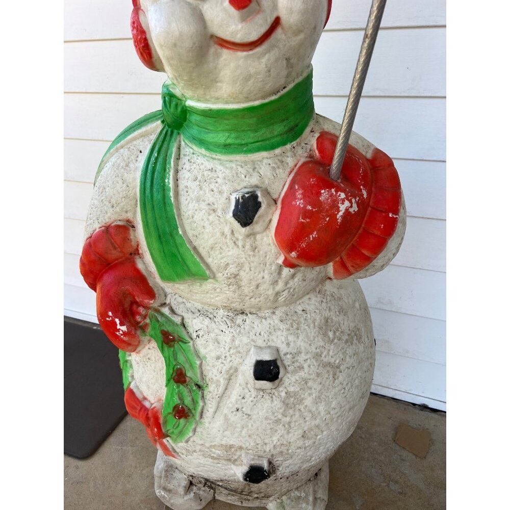 Vintage Empire Snowman Blow Mold Light-Up Holiday Lawn Decoration 40 Inches Tall - Picture 3 of 4
